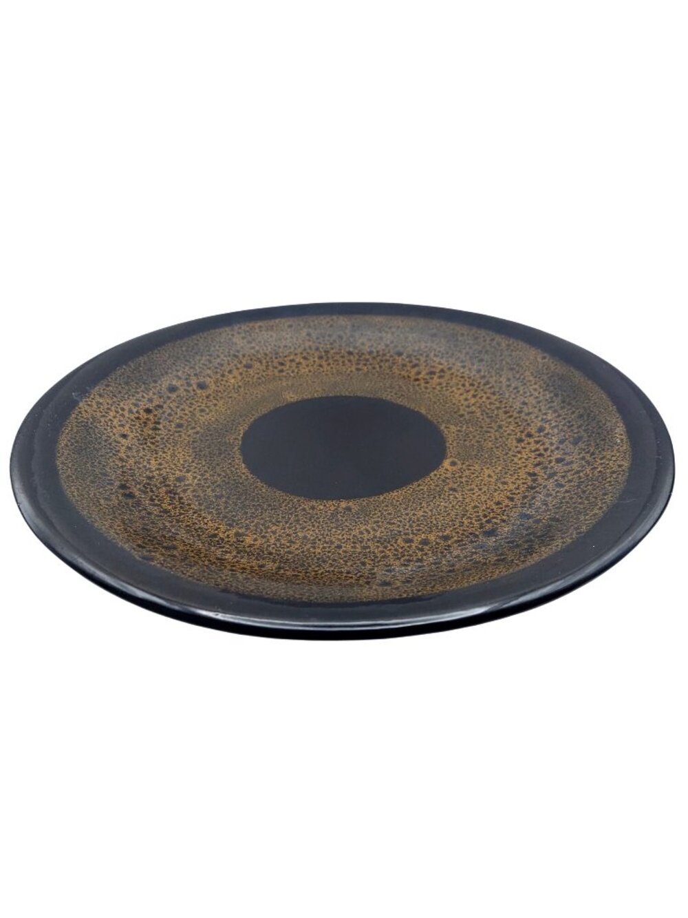 Animal Print Ceramic Platter Plate 14" Round Textured Centerpiece Statement